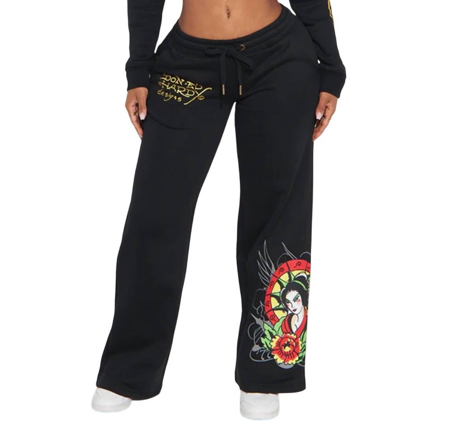 

Ed Hardy Спортивные штаны Lady Flower черного цвета