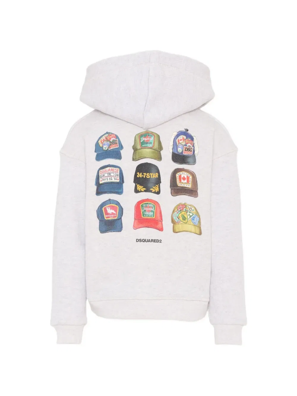 Худи на молнии с графичным принтом Dsquared2 Kids, серый — фото 2