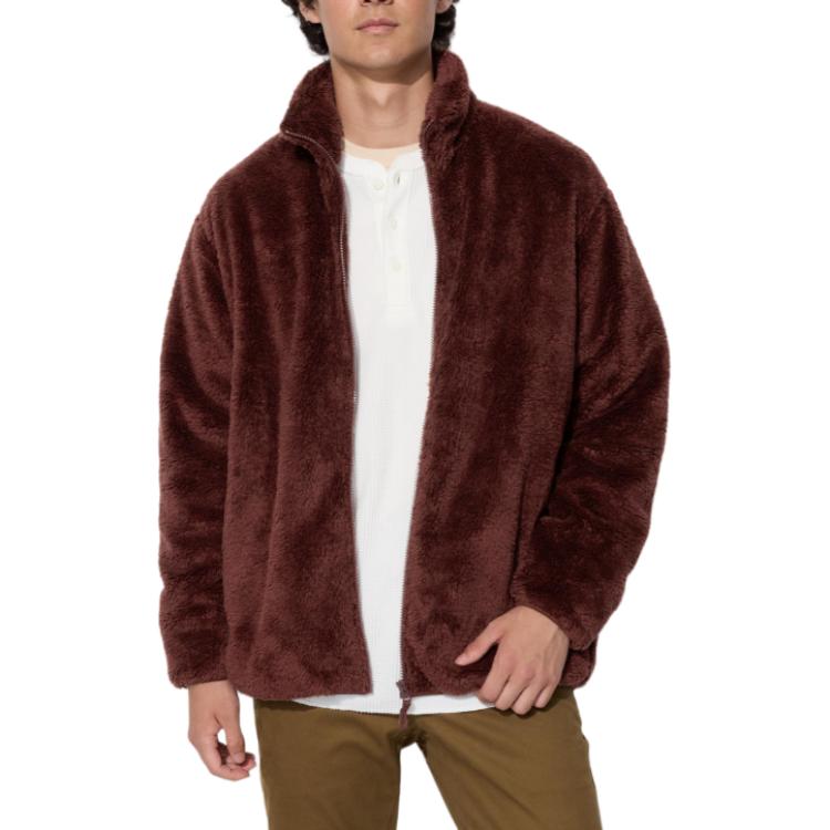 

UNIQLO Вельветовое пальто унисекс тёмно-красное, Dark Red