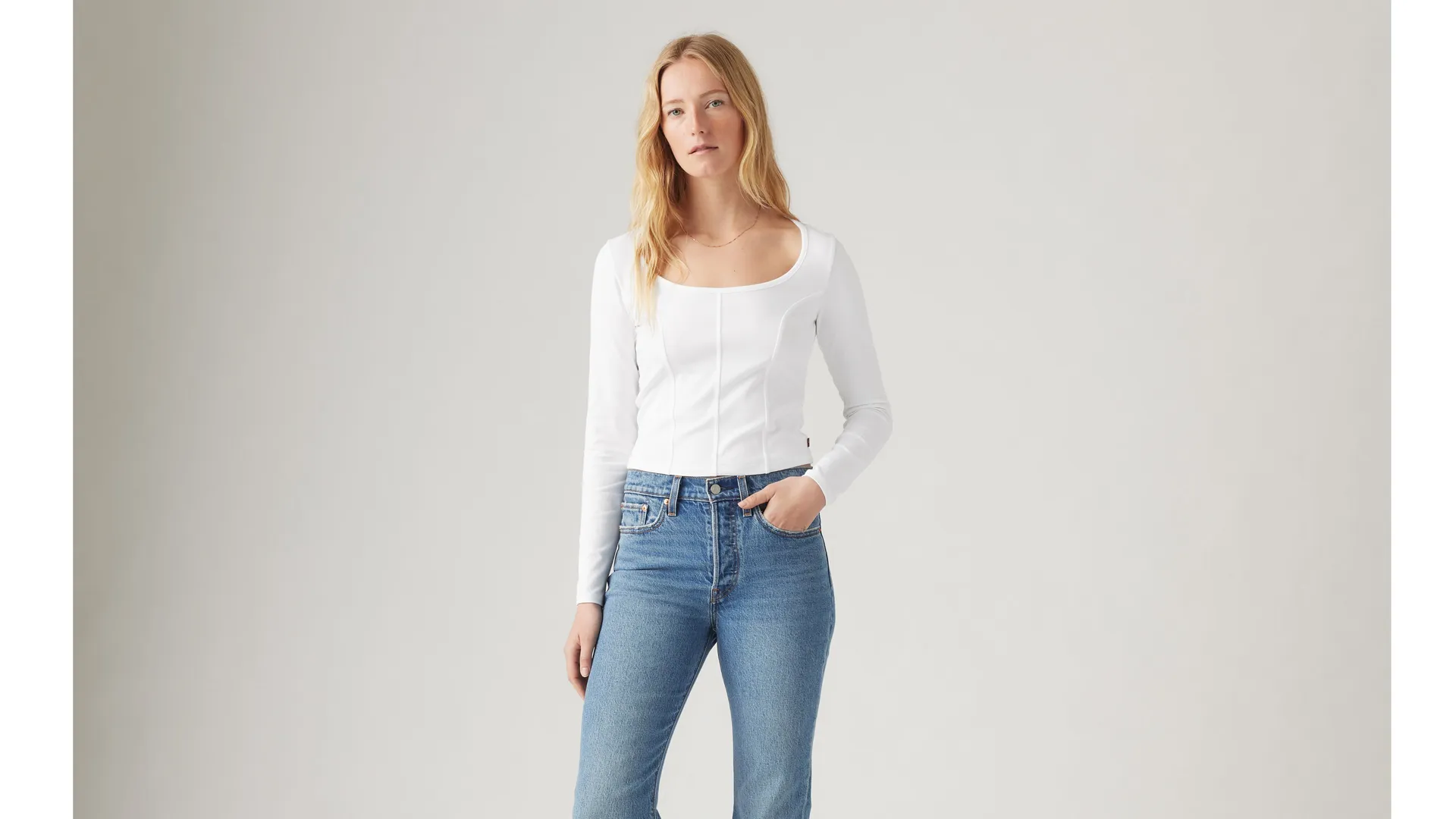 

Футболка с длинными рукавами и корсетом Mars Levi's, белый