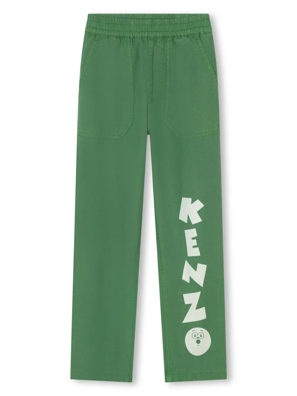 

Брюки прямого кроя с логотипом Kenzo Kids, зеленый