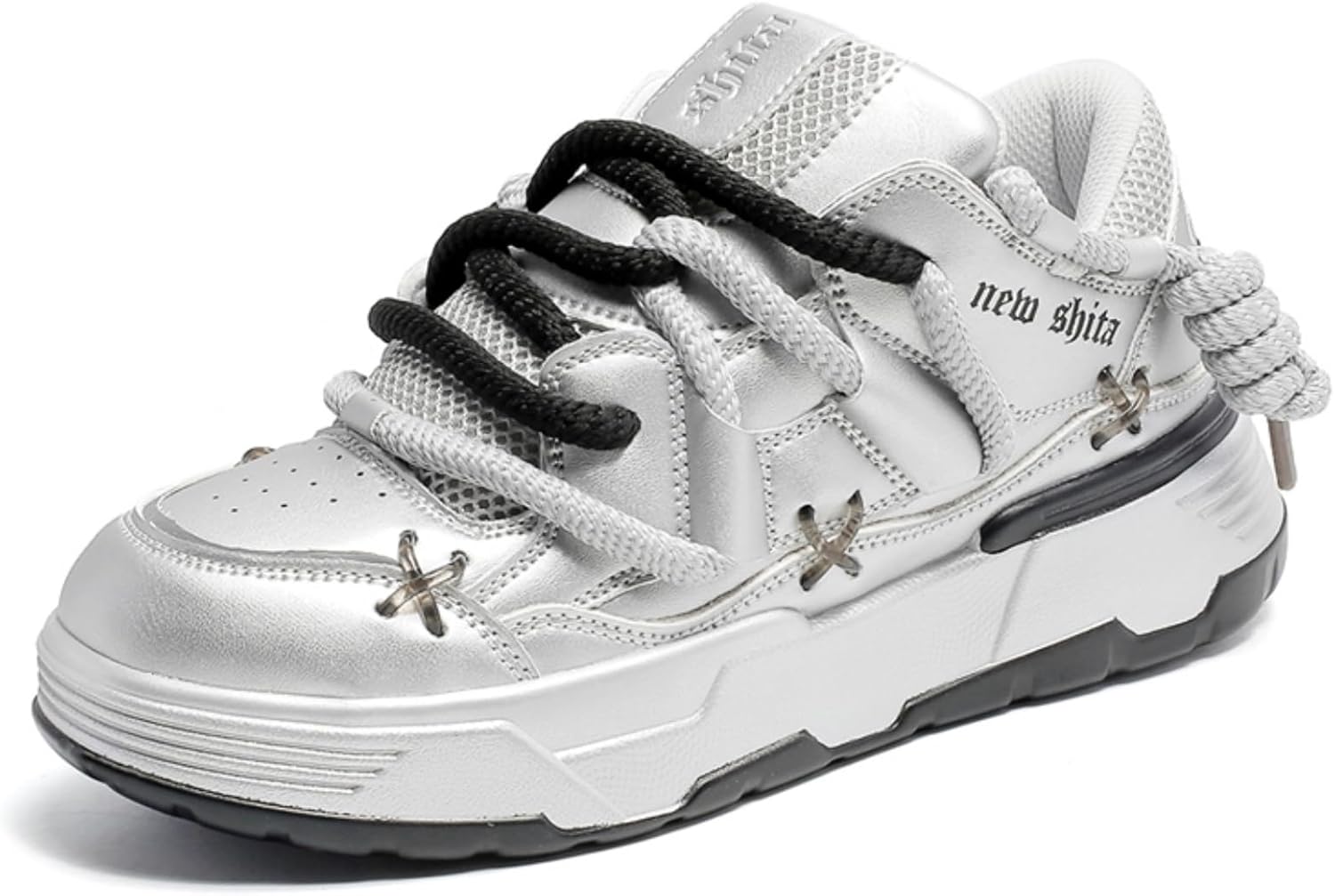 

Мужские кроссовки для ходьбы с толстой подошвой, противоскользящие спортивные кроссовки для тренажерного зала, дышащие модные кроссовки для бега, легкая удобная обувь для ходьбы для женщин и мужчин Generic, серебро