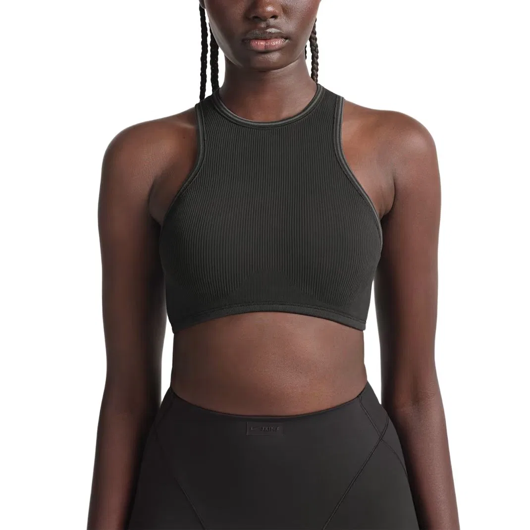 Бюстгальтер-майка SKIMS Ribbed Seamless женский racerneck Nike, NSKM Obsidian/NSKM Armor