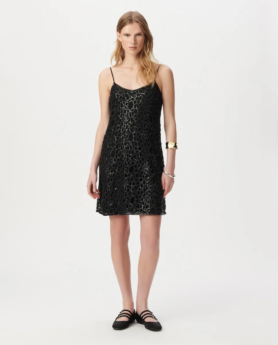 

Короткое платье на бретелях Ikks, черный