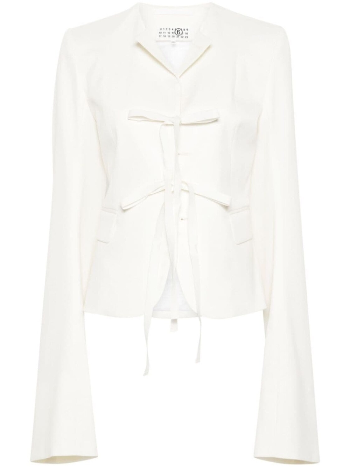 

MM6 Maison Margiela твиловый блейзер с удлиненными рукавами, белый