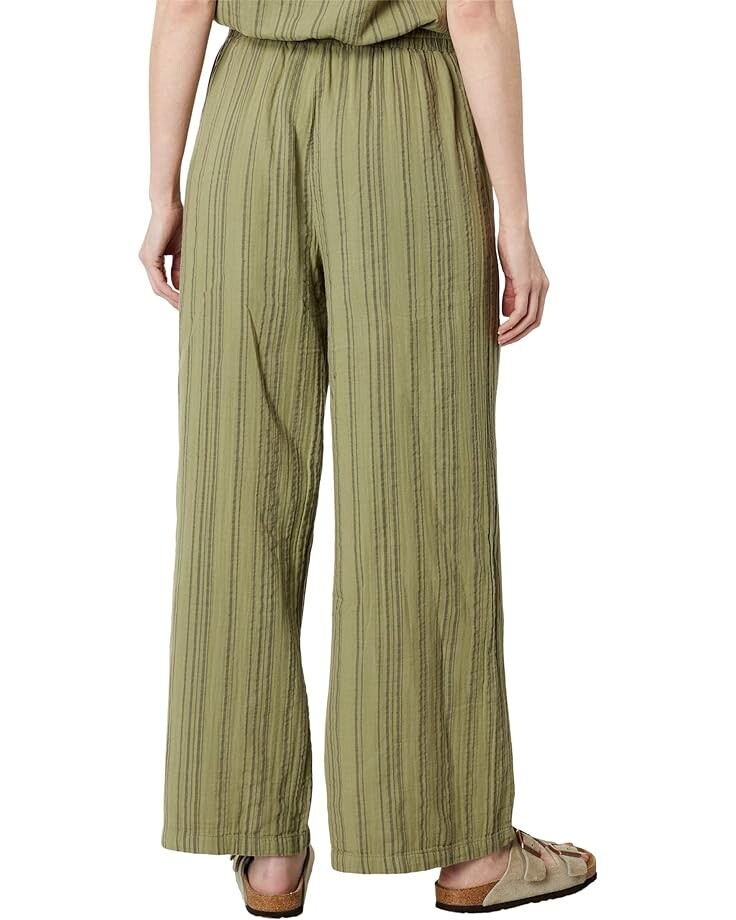 

Брюки Mod-o-doc Tonal Stripe Gauze Relaxed Wide-Leg Pants, цвет Forest Fern