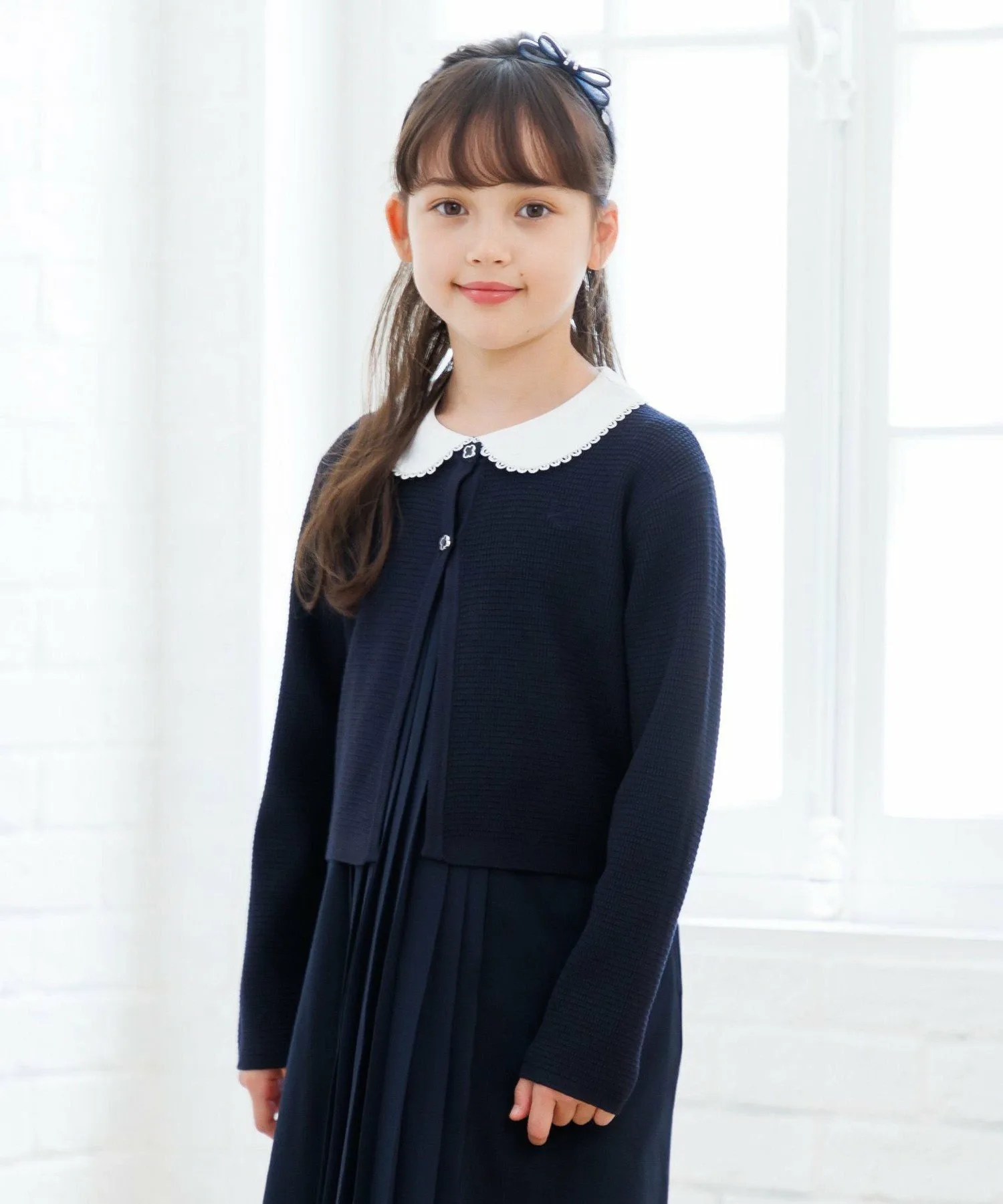 [110-140 см] Классическая вязаная куртка Kids Suite, Navy [075]