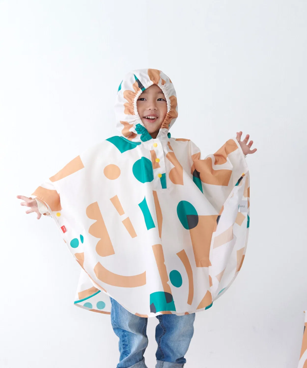 Детский дождевик-пончо Kids Rain Poncho, зелёный, полиэстер, с мешочком