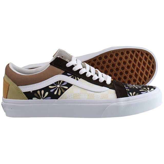 Коричневые женские кроссовки в стиле пэчворк Divine Energy Old School Vans, коричневый — фото 4