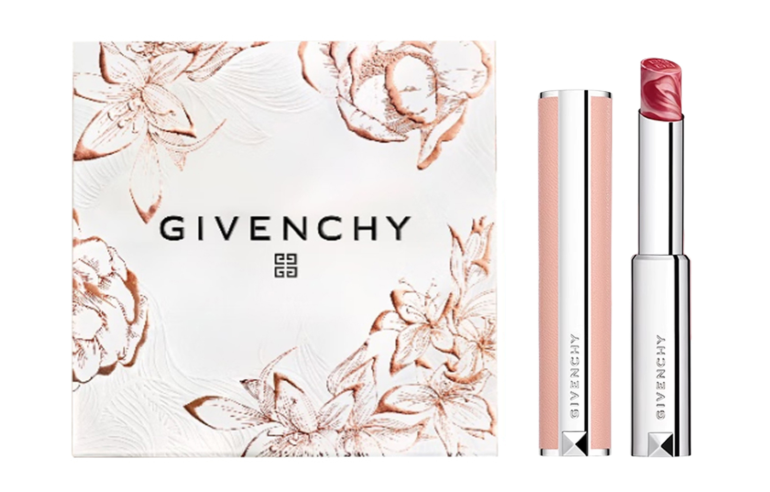 Givenchy Маленькая розовая кожаная помада sweet and moist питательная для сияния кожи long lasting 2,8г — фото 4