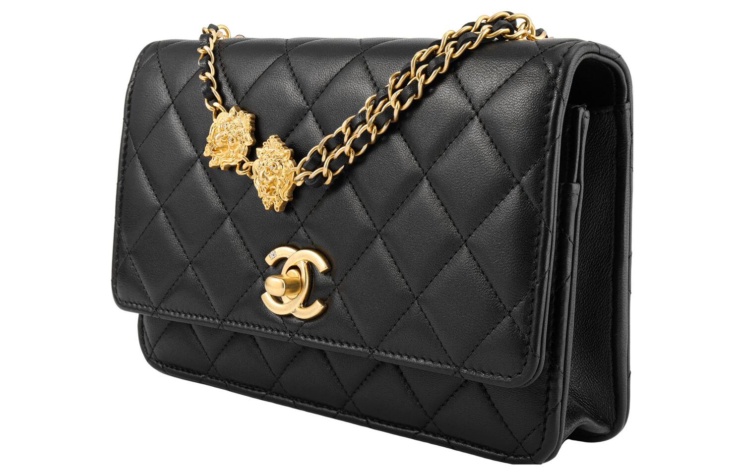 Сумка WOC из ягненка, женская черная сумка через плечо, кроссбоди CHANEL — фото 2