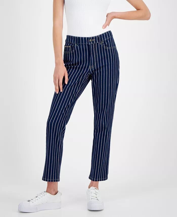 

Женские полосатые джинсы прямого кроя до щиколотки Nautica Jeans, синий