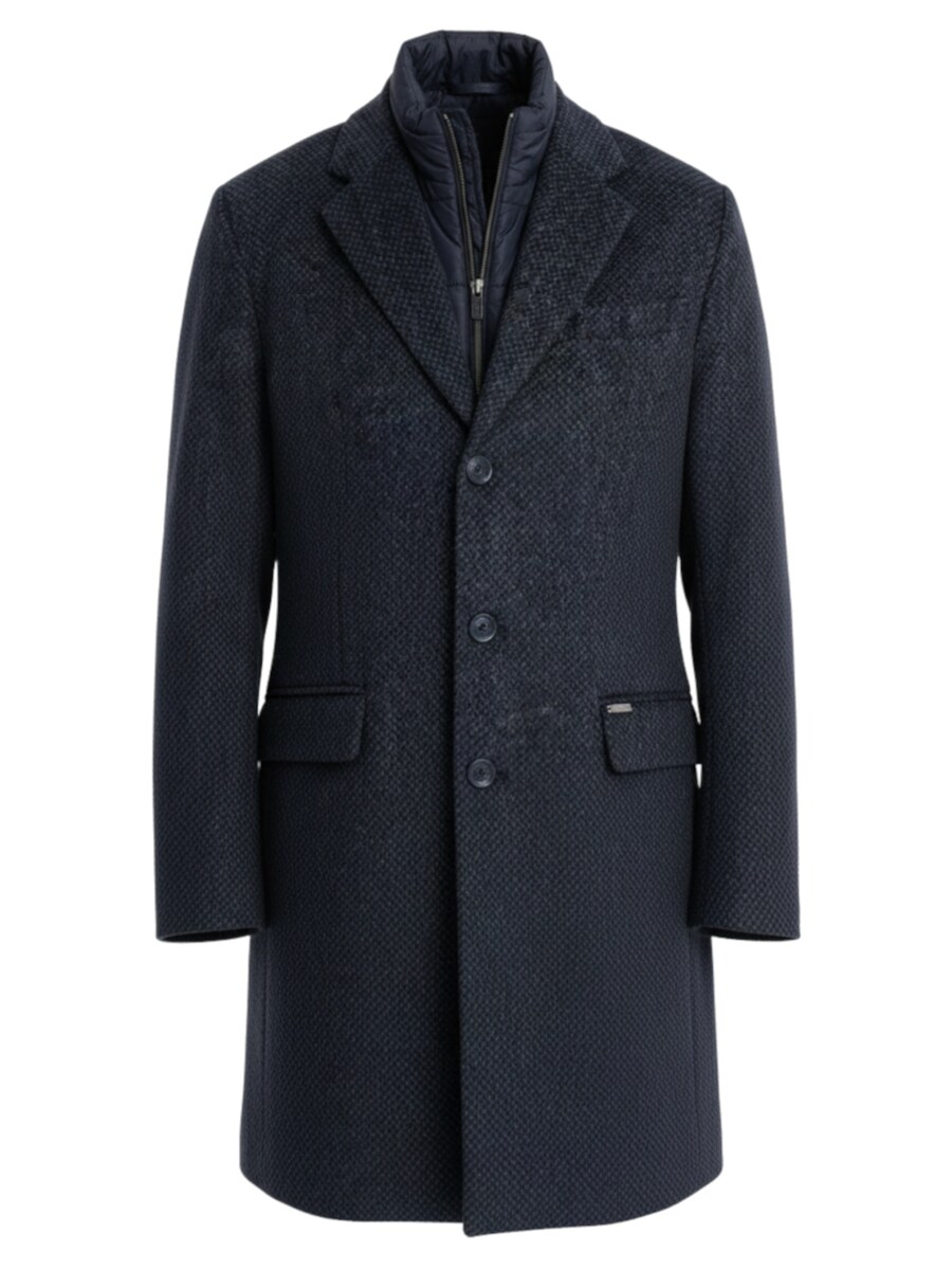 

Пальто межсезонное Ombre OM-COWC-0121, темно-синий