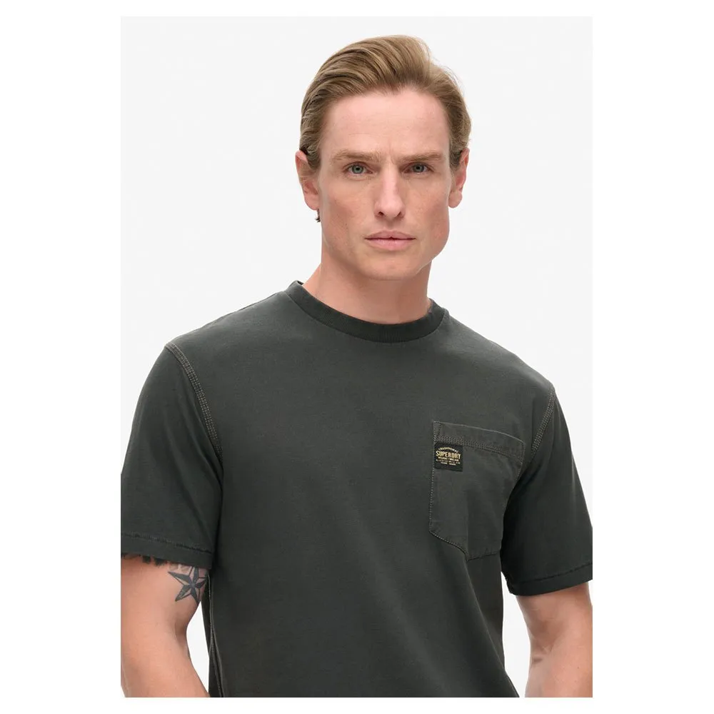 Футболка с коротким рукавом Superdry Contrast Stitch Pocket, черный — фото 4