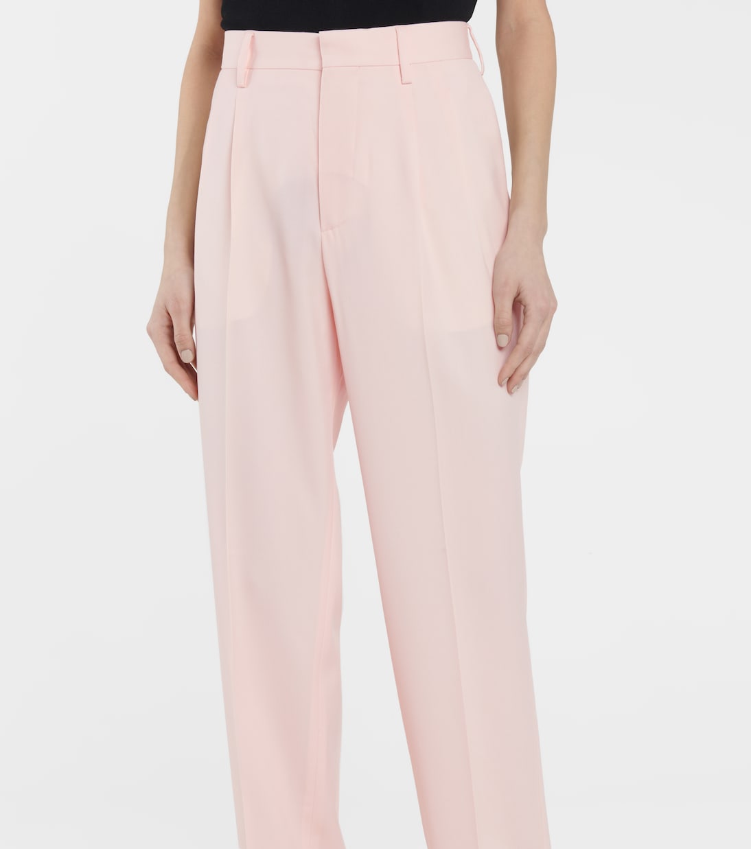 Узкие шерстяные брюки Julien с высокой талией Stella McCartney, Pale Pink — фото 4