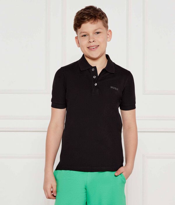 

Рубашка поло Regular fit Hugo Kids, черный