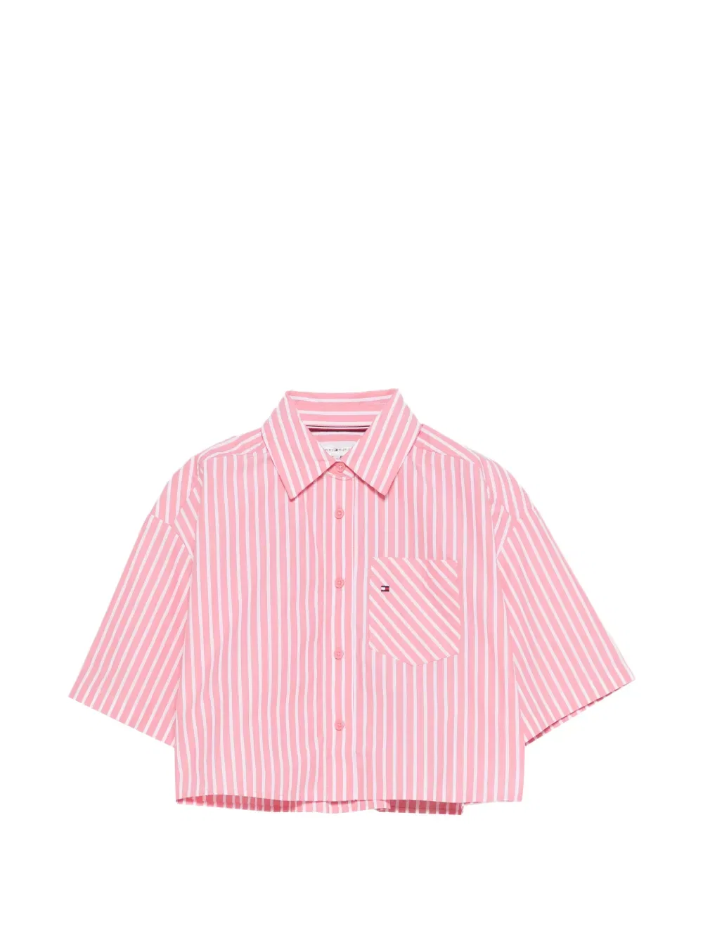 Рубашка в полоску с нагрудным карманом Tommy Hilfiger Junior, розовый