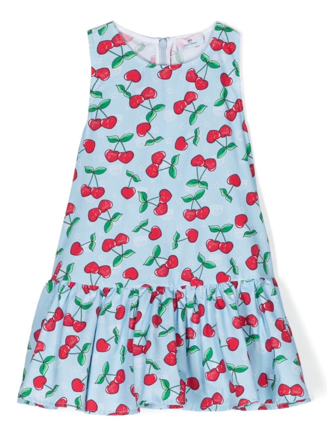 

Платье с оборками и принтом Chiara Ferragni Kids, синий