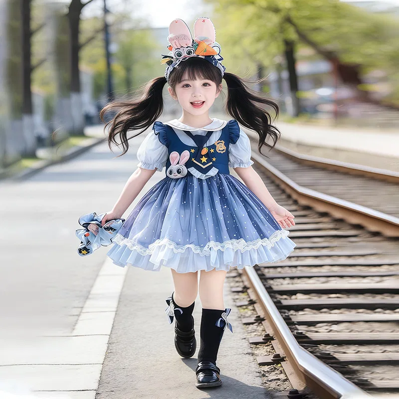 Платье детское летнее для детей 3-7 лет Disney, Dress+Petticoat+Small Hat+Socks — фото 4