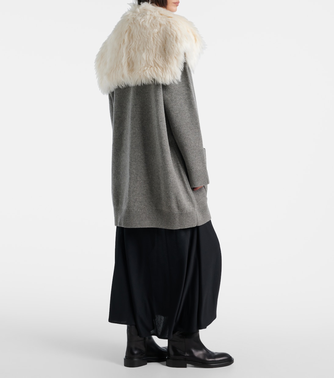 Кардиган из смеси шерсти, хлопка и кашемира Jil Sander, Volcanic Glass — фото 3