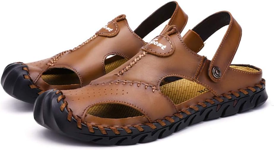 

Мужские повседневные сандалии-рыбацкие для улицы, летние спортивные походные дышащие кроссовки, модные легкие плоские удобные обувь Yuper, коричневый