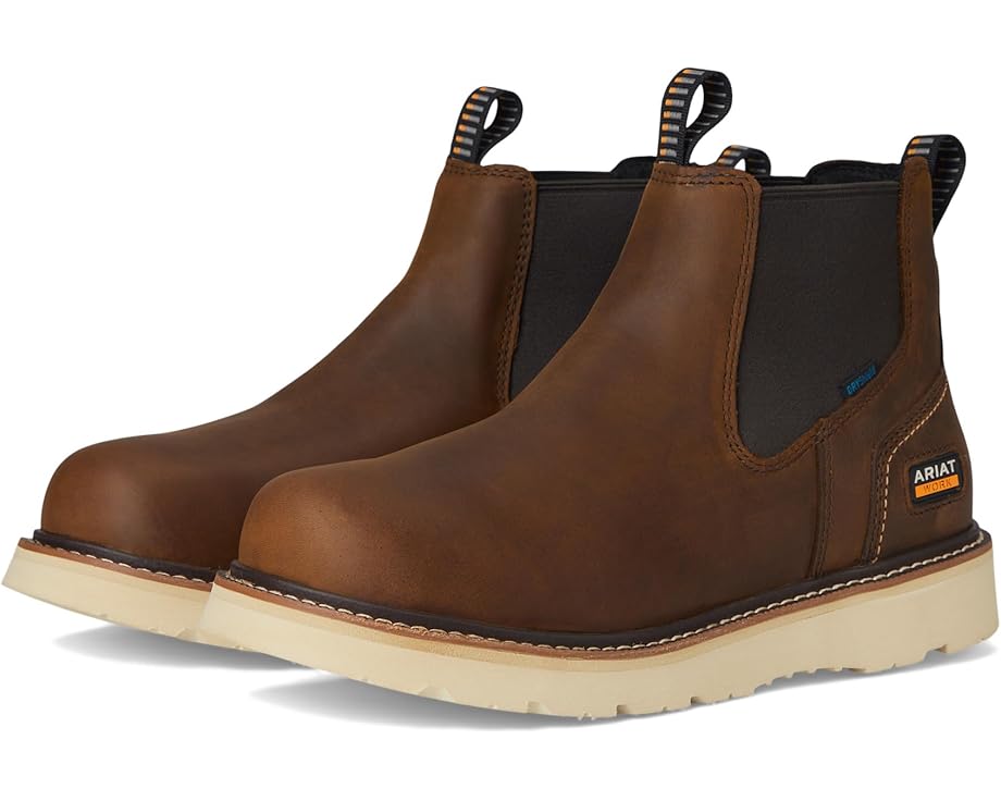

Ботинки Ariat Rebar Wedge Chelsea Waterproof Work Boots, цвет Distressed Brown