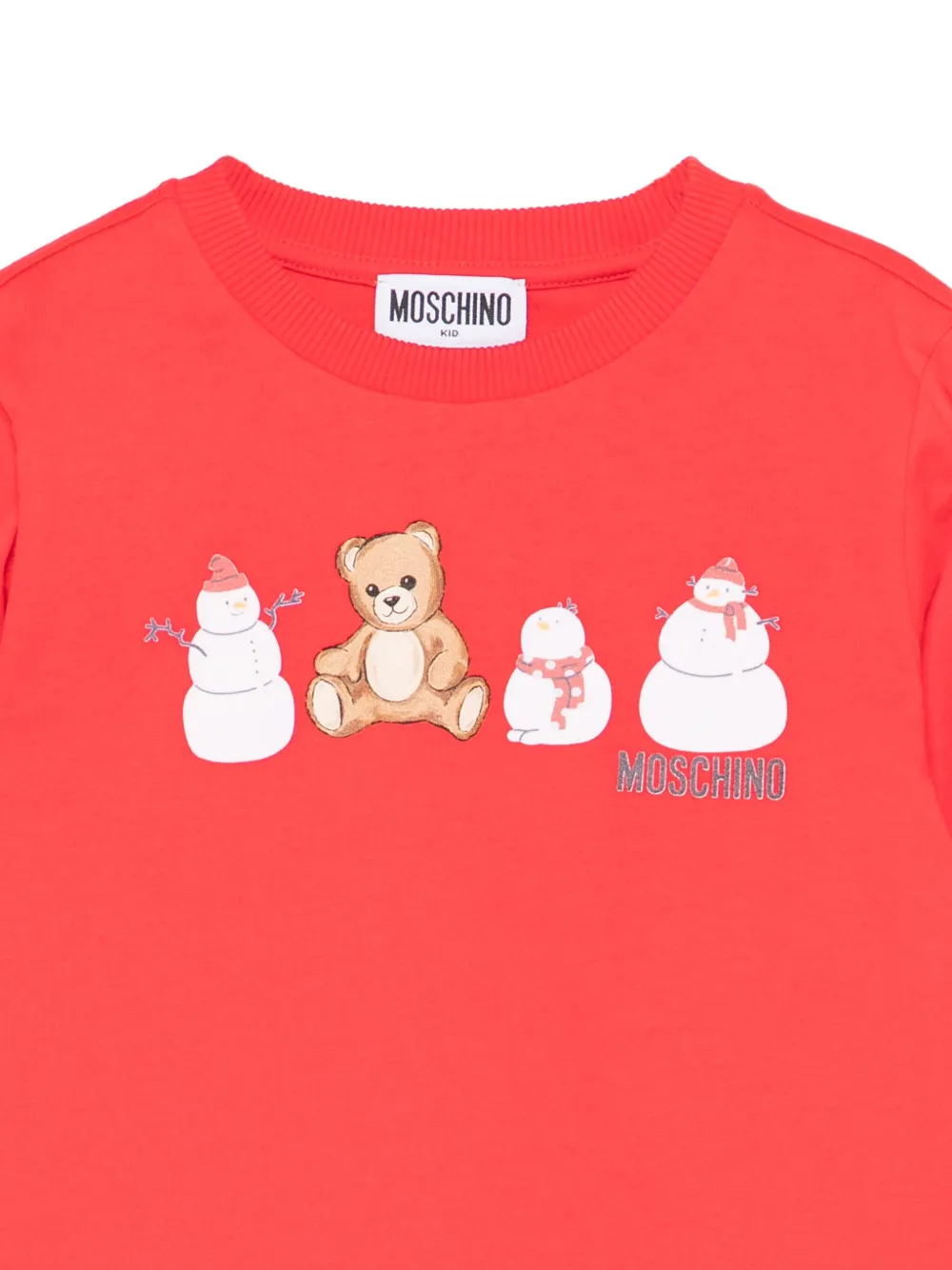 Футболка с длинными рукавами и принтом Teddy Bear Moschino Kids, красный — фото 3