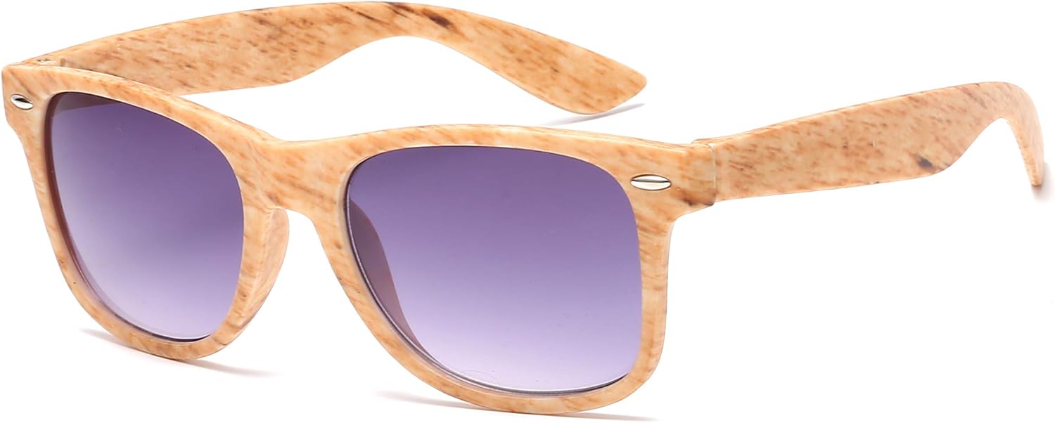 

Женские солнцезащитные очки Armear в стиле 90-х, классическая деревянная квадратная оправа, ретро-оправа из искусственной кожи, защита от ультрафиолета UV400, Beige Wood Print/Grey Gradient