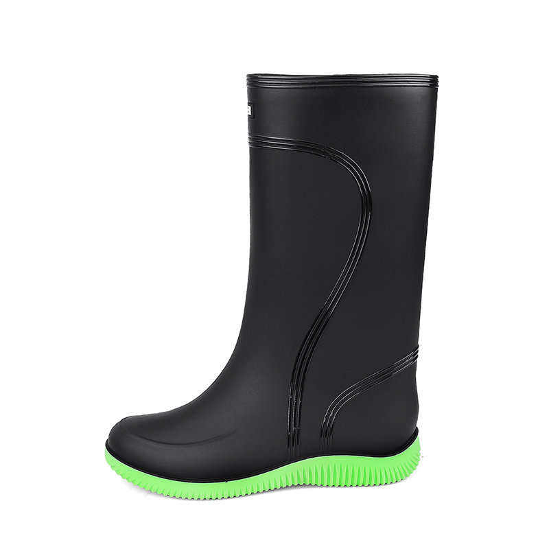 

LONGYING Мужские резиновые сапоги черно-зеленые, цвет Black Green