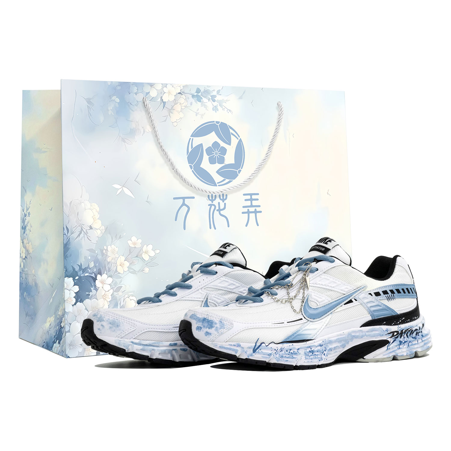 

Nike Кроссовки Initiator с низким верхом, устойчивые к истиранию, мужские, белые, синие