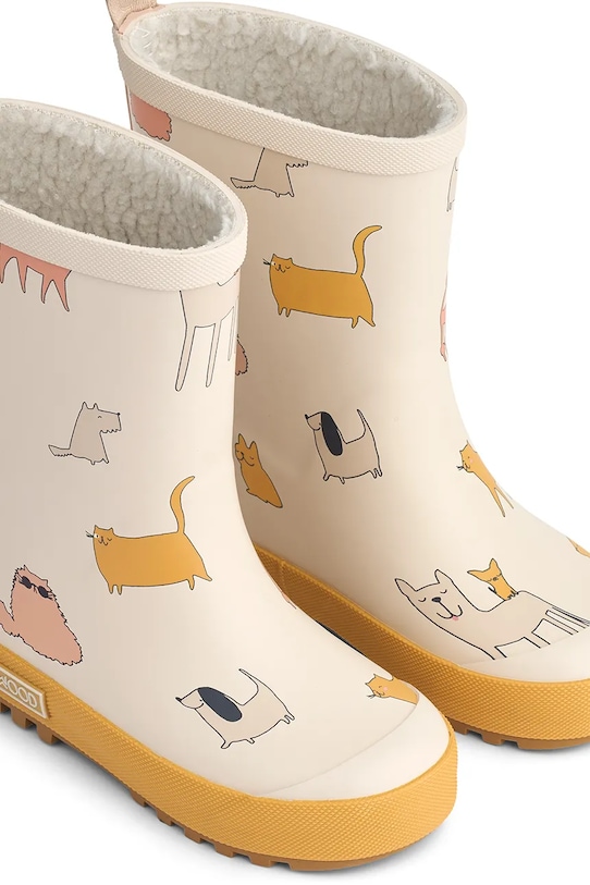 Детские резиновые сапоги Liewood Mason Thermo Rainboot, бежевый — фото 2
