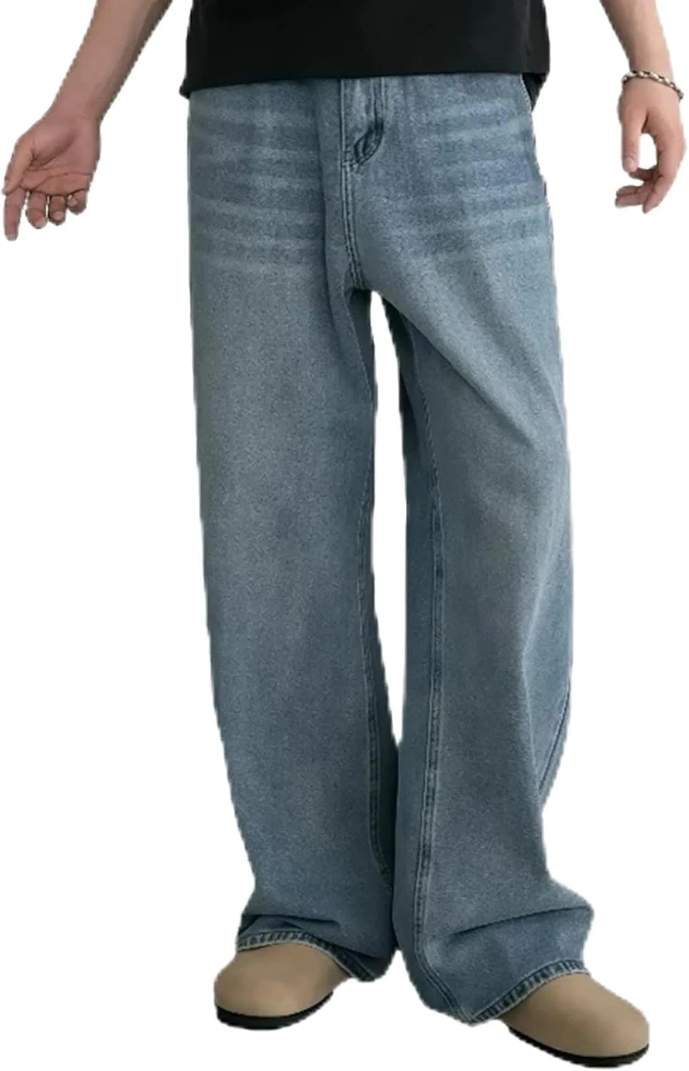 Джинсы широкие Y2K Men's Baggy Hip Hop, Light Blue