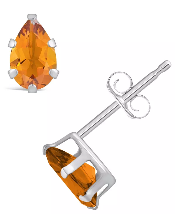 

Серьги-Гвоздики с драгоценными камнями из 10-каратного белого золота Macy'S, citrine
