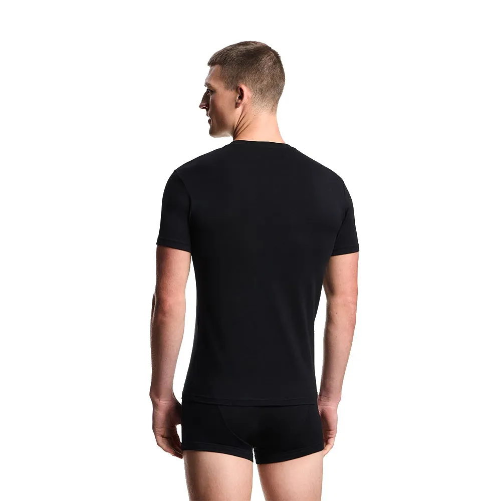 Футболка Emporio Armani Stretch Cotton Jersey short sleeve v neck, черный — фото 2