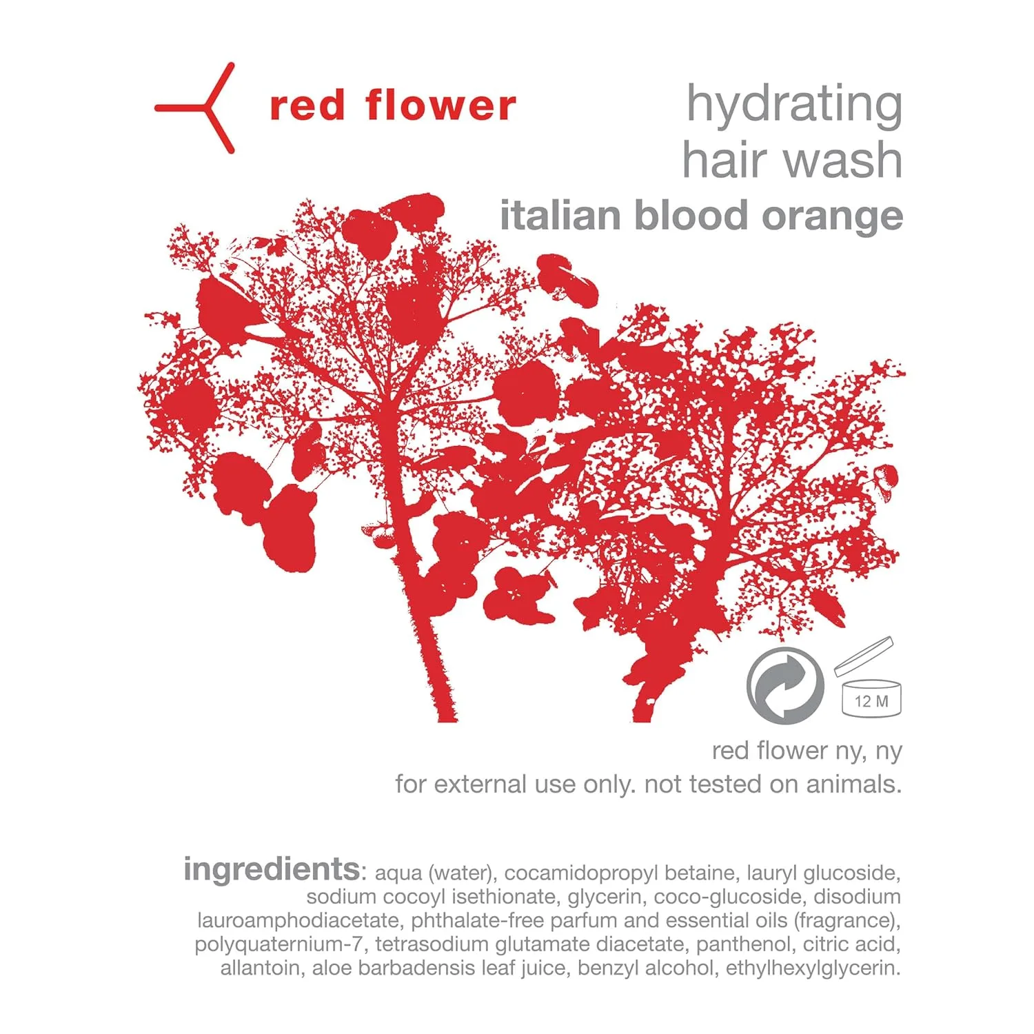 Шампунь Red Flower Italian Blood Orange увлажняющий - без сульфатов, с кокосовым глицерином и провитамином B5, ароматерапевтическая смесь эфирных масел для всех типов волос (283 г), red — фото 2
