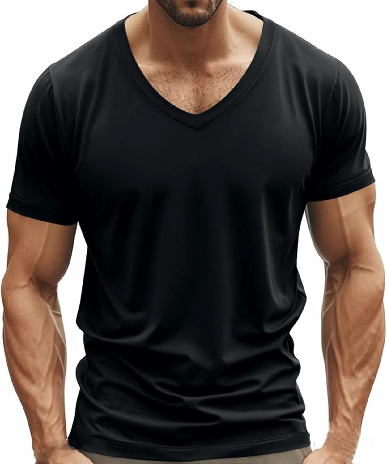 

Мужская футболка с v-образным вырезом stretch для тренировок