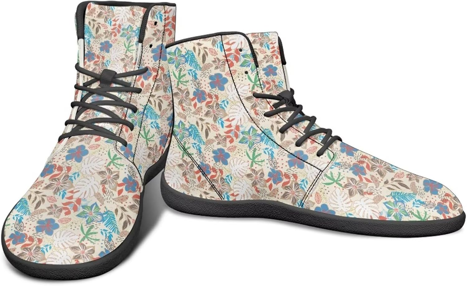 

Кроссовки с высокой верхней частью и цветочным дизайном для мужчин- босоножки с широкой носочной частью, для кросс-тренинга и бега с резиновой подошвой Watdotory, Tropical Plants Print