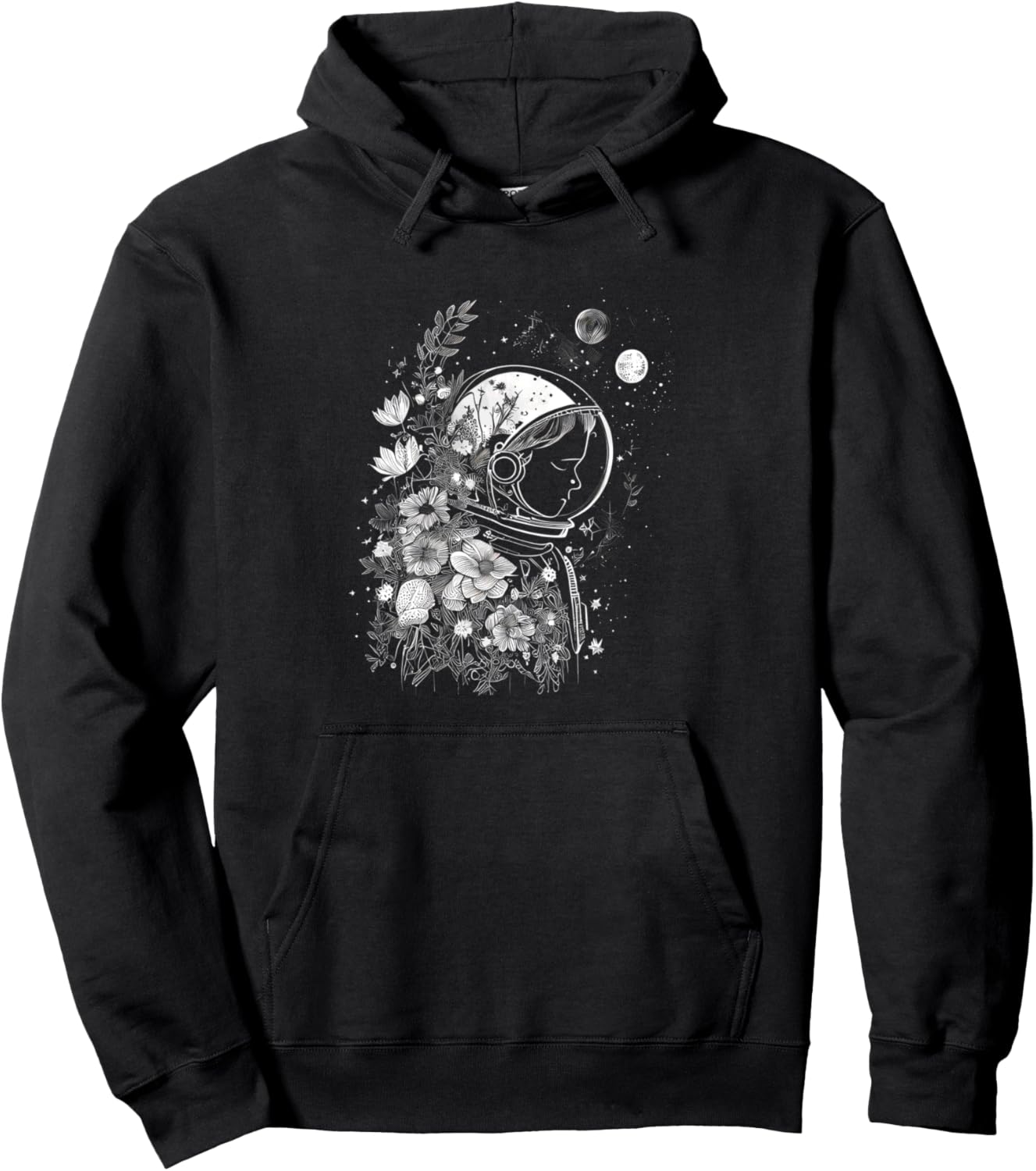 

Толстовка с принтом «Ботанический астронавт: космическое приключение» Cosmic Botanist Astronaut Space Galaxy Floral, черный