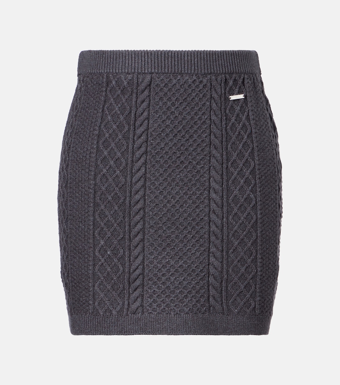 

Мини-юбка из смеси шерсти и хлопка, вязка косами JW Anderson, Charcoal