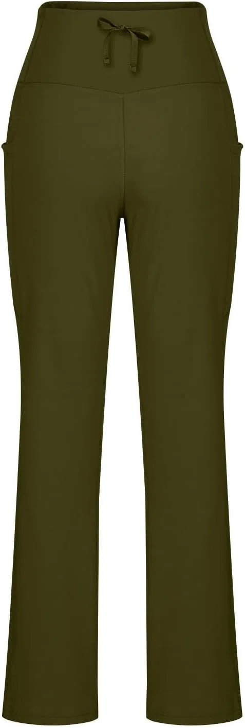 Женские брюки для йоги, завышенная талия, утяжка, Army Green — фото 3