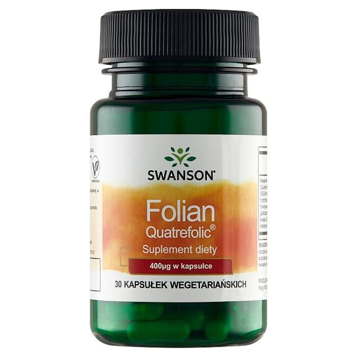 

Фолиевая кислота в капсулах Swanson Folian Quatrefolic 400 mcg, 30 шт