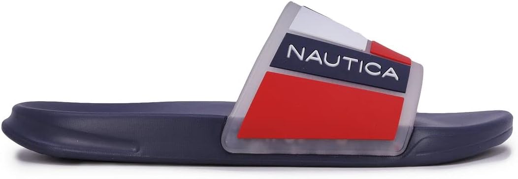 Мужские сандалии Nautica с открытым носком- удобные домашние и душевые тапочки, белый/красный/синий — фото 2