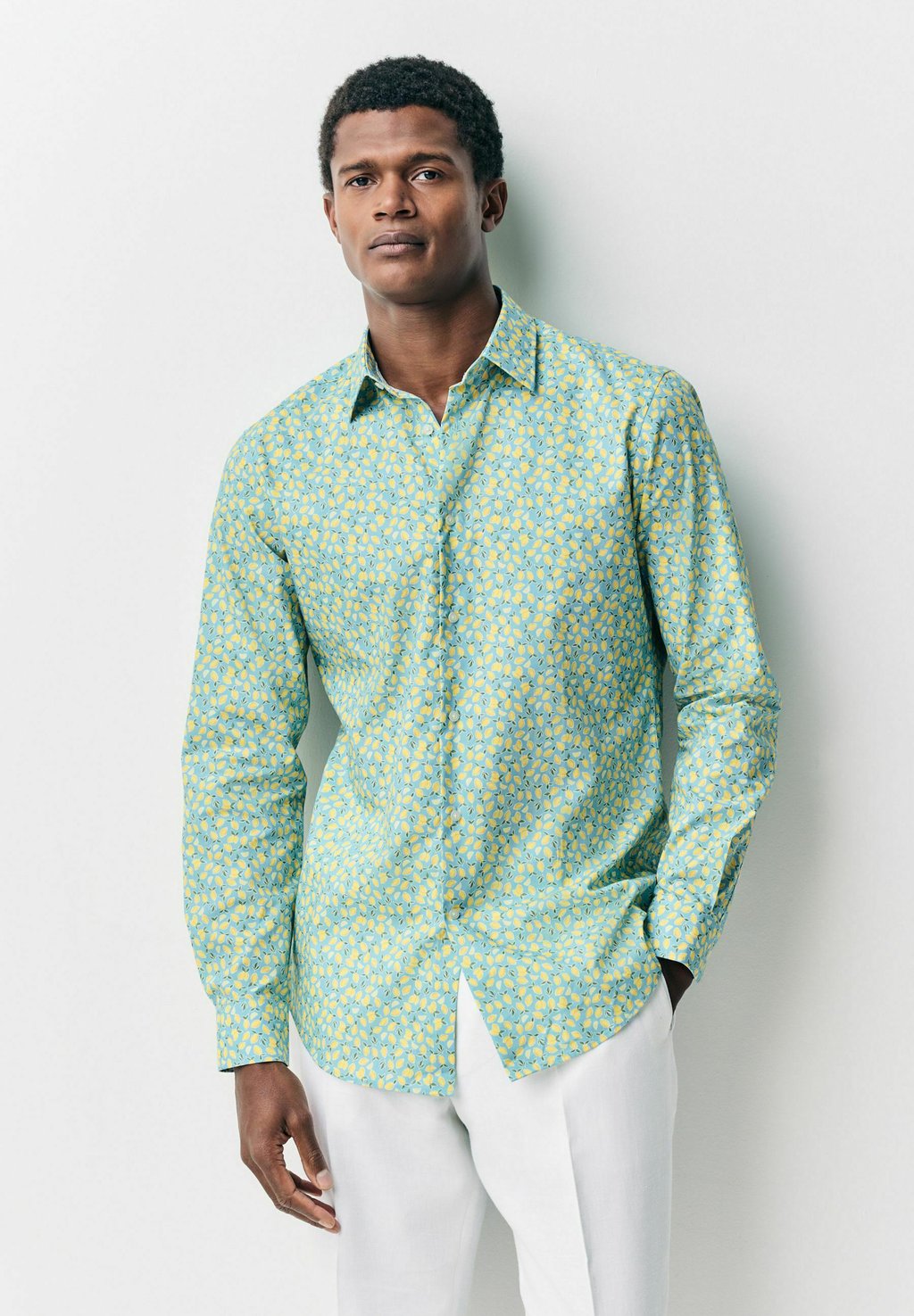 

Рубашка LONG SLEEVE SINGLE CUFF PRINTED Next, светло-голубой