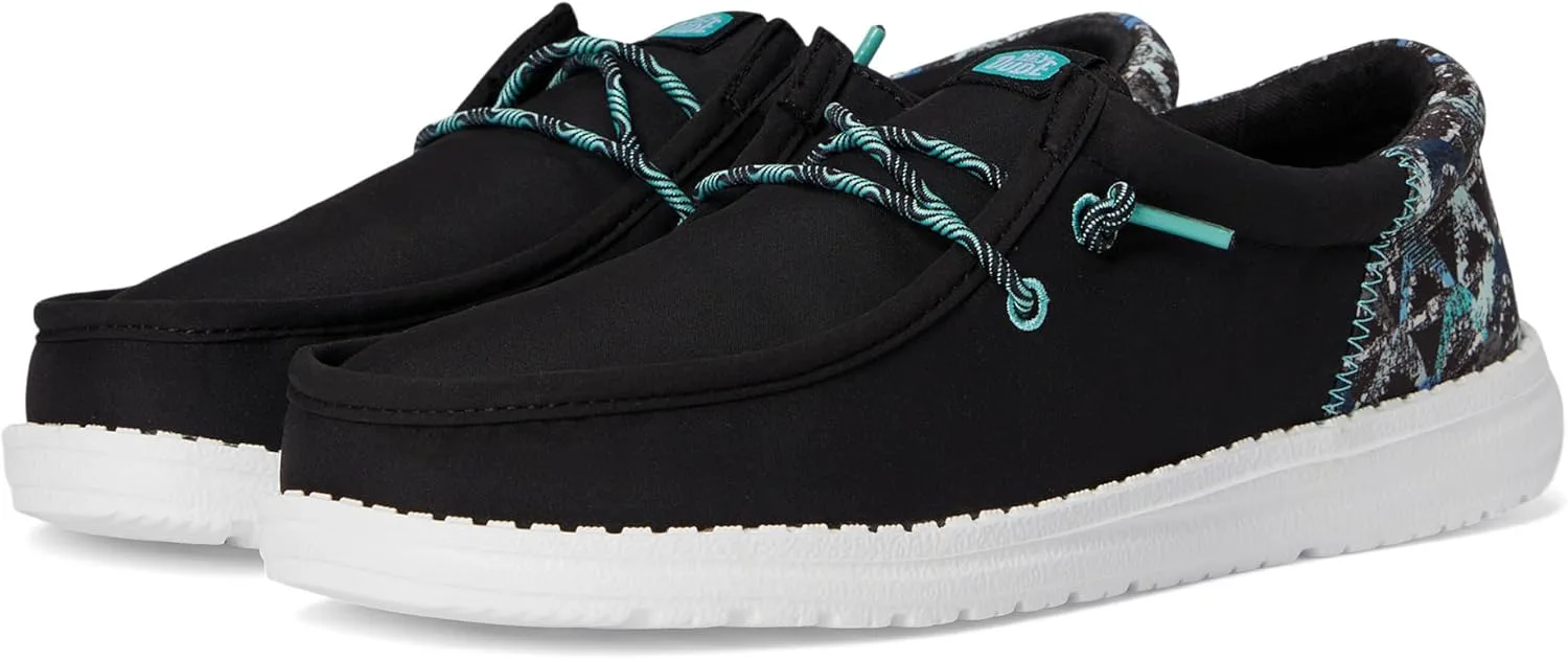 

Hey Dude Kids Wally Funk Sharks (Little Kid/Big Kid) HEYDUDE, черный/мультиколор