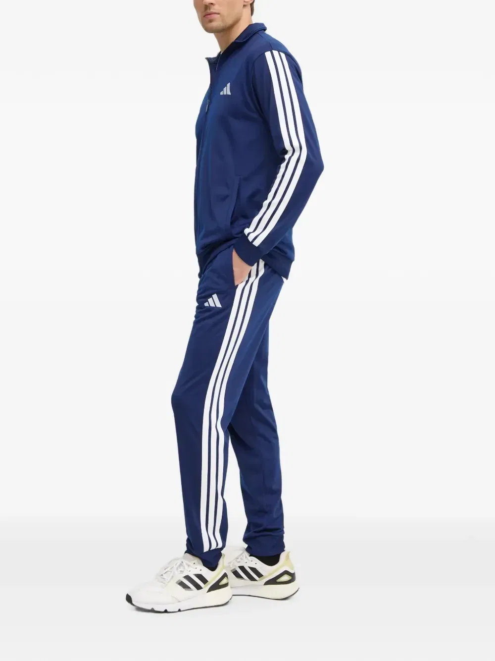 Спортивный костюм на молнии с боковыми полосками Adidas, синий — фото 3