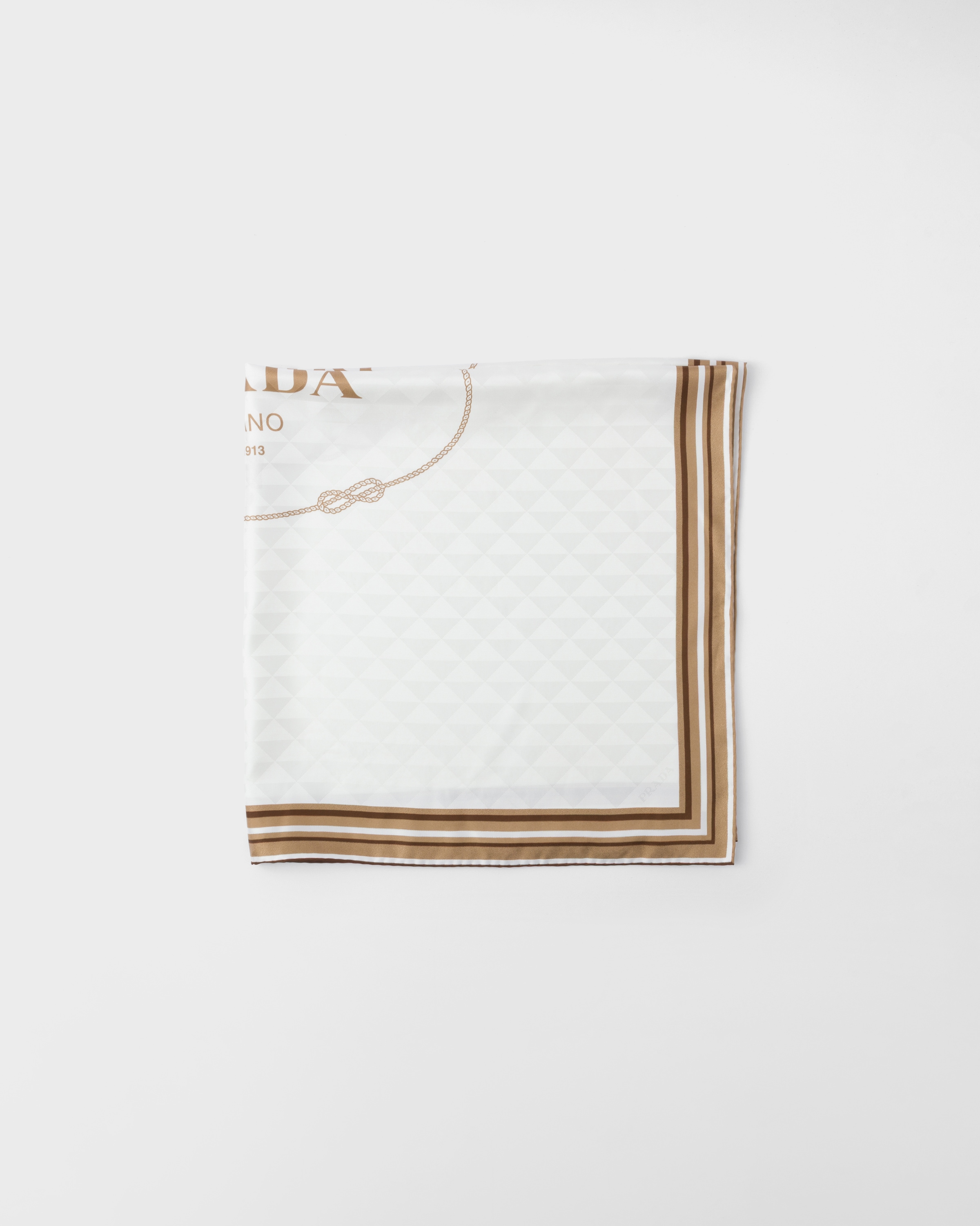 

Шарф из жаккардового шелкового твила с принтом 90 x 90 см Prada, коричневый