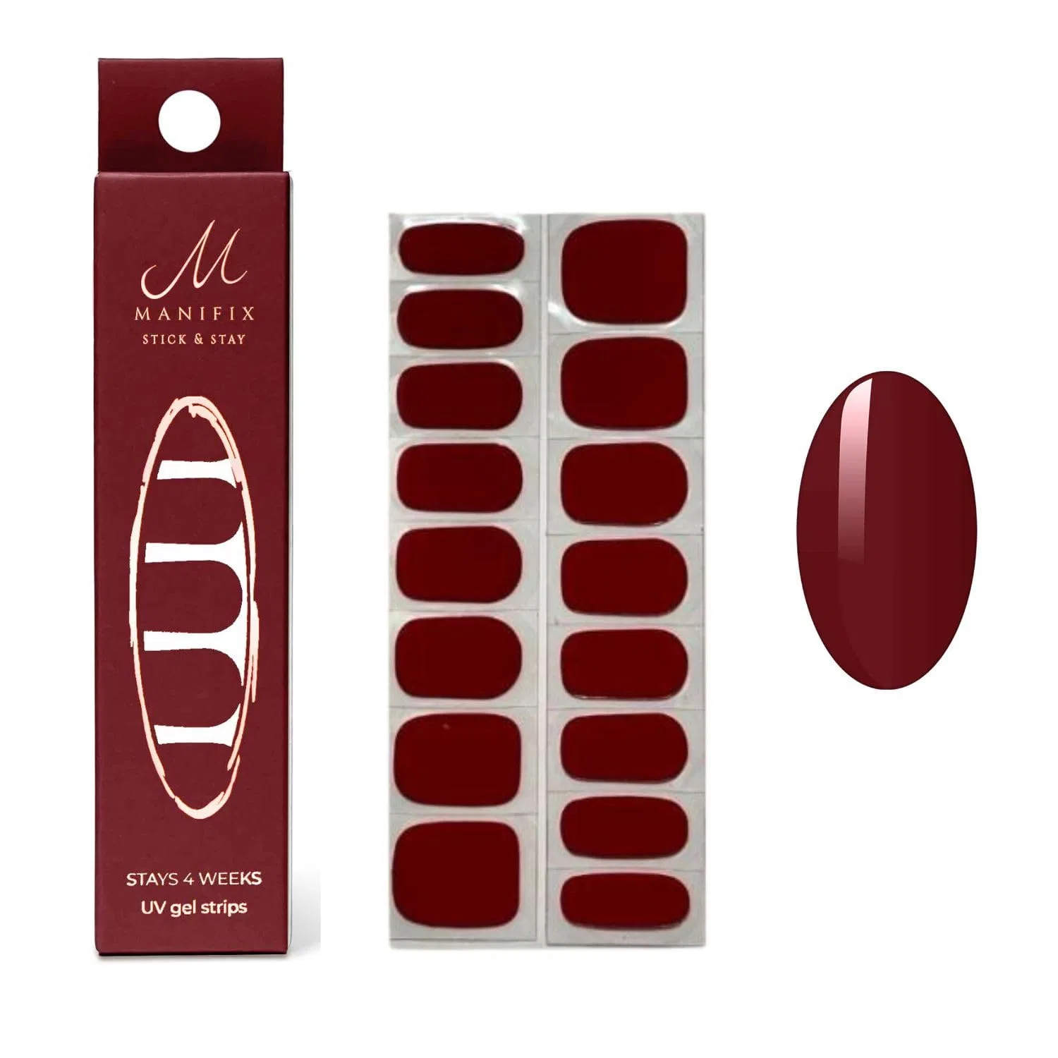 Гелевые УФ-пленки для ногтей «Adamant Red» от Manifix Geschenkissimo