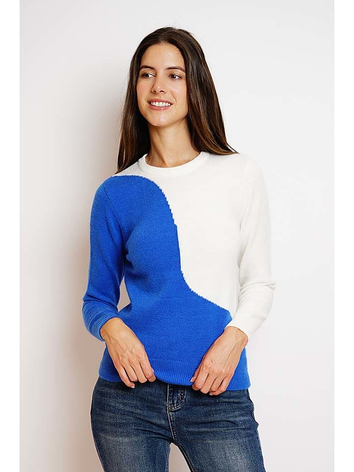 

Пуловер William de Faye Pullover, цвет Blau/Weiß