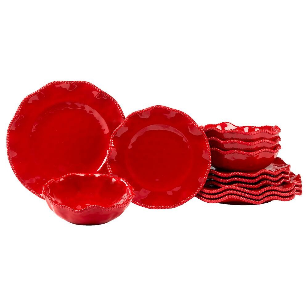 

Сертифицированный международный набор столовой посуды Perlette Red из 12 предметов Certified International, мультиколор