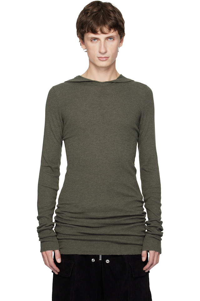 

Rick Owens Худи цвета хаки с ребристой отделкой в стиле конкордианс